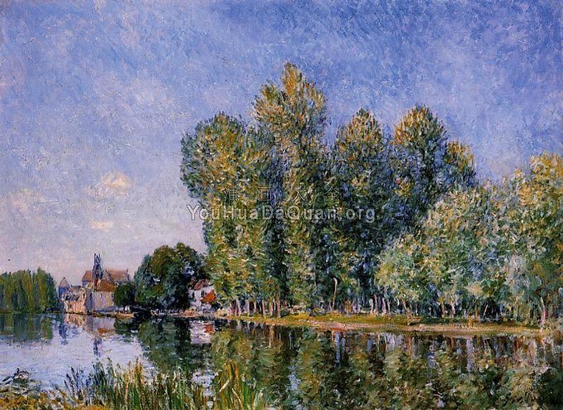The Loing at Moret - 阿尔弗莱德·西斯莱